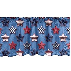 Ambesonne 4th of July Window Valance, Stars with