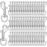 Lucky Goddness 50pcs Swivel Snap Hooks for Dog Leash Collar Linking, Metal Heavy Duty Eye Lobster Claw Clasp Multipurpose- Perfect for Pet Buckle Key Chain Purse Bag Making Handmade Crafts DIY Project