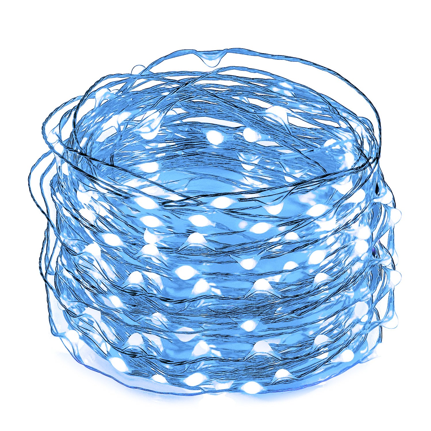 String Lights,Oak Leaf 2 Set of 9.8ft 30 Leds Fairy Lights LED Starry String Lights Copper Wire Super Bright Micro Lights for Garden Patio Home Bedroom Party Wedding Decoration - Blue