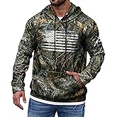 Mainfini Men's American Flag Camo Hoodie Fleece-Lined Patriotic Military Sweatshirt with Kangaroo Pocket (S-3XL)