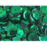 Golden Leaf Emerald Green Sequins, 8mm, Pack of 800 - Sparkly Sequins for Sewing, Crafts, and Costume Making