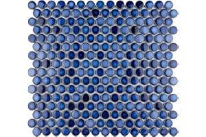Merola Tile Hudson Penny Round Sapphire 11-7/8" x 12-5/8" Porcelain Floor and Wall Tile