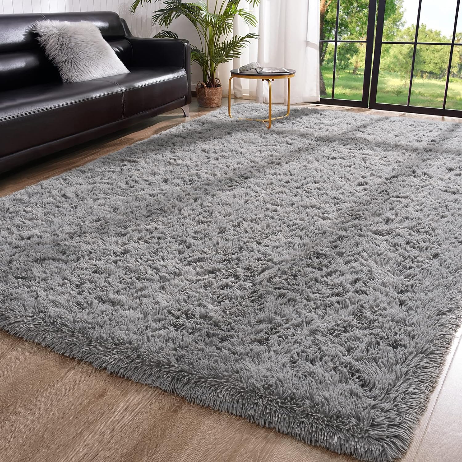 Rugs, Pads & Protectors - Toneed Fluffy Area Rug for Bedroom Living Room, 4 x 6 Feet Gray Shaggy Rug Super Soft Modern Indoor Rug Fuzzy Plush Carpet for Dorm Nursery Kids Room Home Decorative