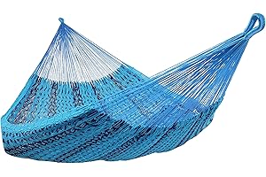 Sunnydaze Handwoven XXL Thick Cord Mayan Family Hammock for Outside - 625-Pound Capacity - Blue