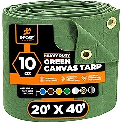 Xpose Safety Canvas Tarp - 10oz Green Poly Canvas
