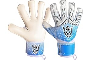 Keeperking Soccer Goalie Goalkeeper Gloves for Kids Boys Youth & Adult,Latex Strong Grip Palms with Removable Finger Spines Protection Children Football Gloves for Training/Match(Sizes 5-10,6 Styles)