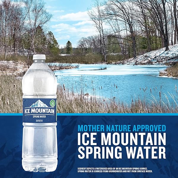 ICE MOUNTAIN SPRING WATER, 33.8 FL OZ BOTTLE – REFRESHING CRISP BOTTLED WATER
