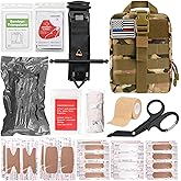 IFAK Trauma Kit with Tourniquet, 4-Inch Israeli Bandage, Tactical First Aid Kit for Car, Camping, Hiking and Travel with Molle Bag (Camouflage Green)