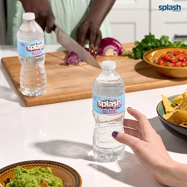 SPLASH REFRESHER FLAVORED WATER BOTTLES, WILD BERRY FLAVOR – 6-PACK, 16.9 FL OZ – REFRESHING FLAVORED BOTTLED WATER WITH ELECTROLYTES – ZERO SUGAR & ZERO CALORIES