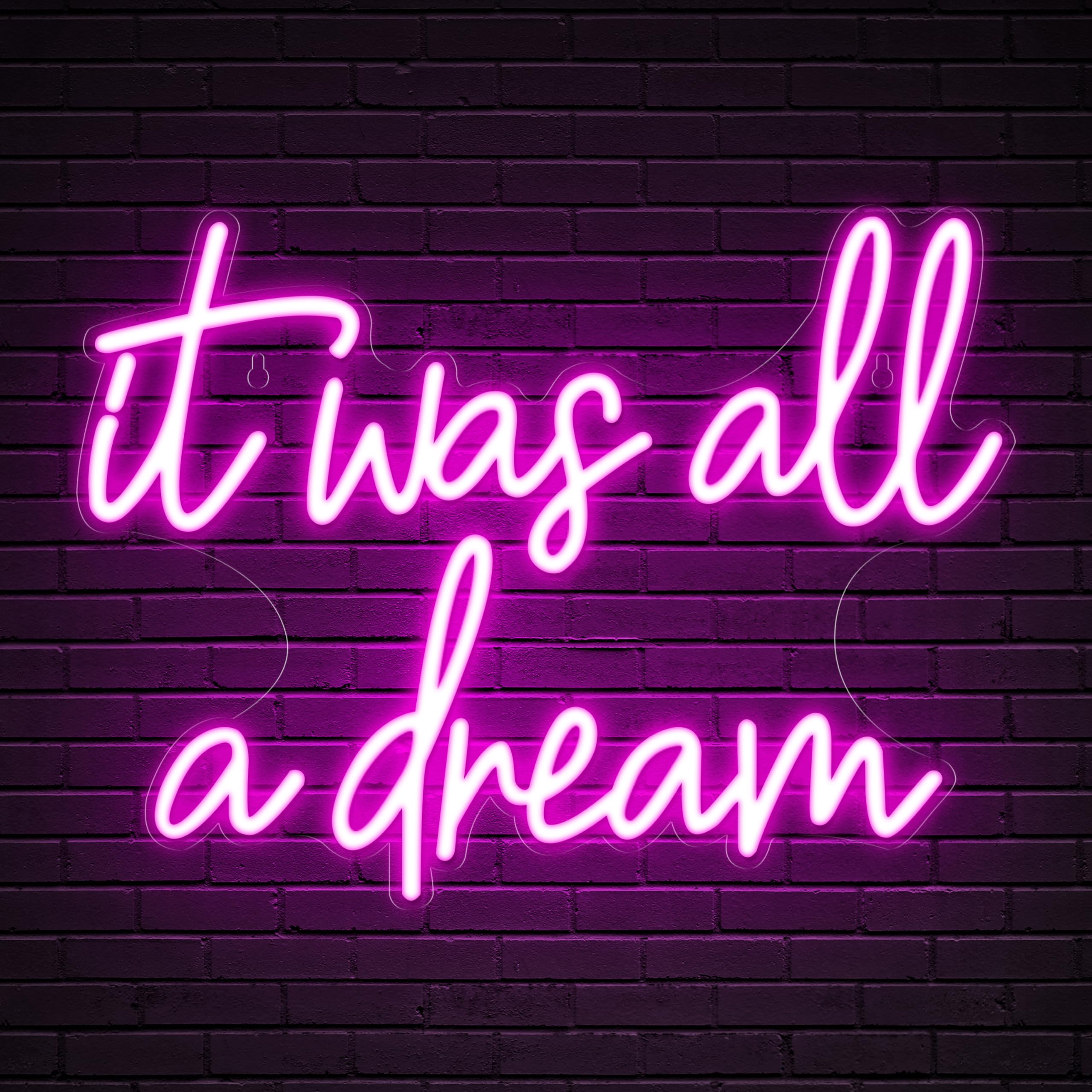 Photo 1 of Kavaas It Was All A Dream Neon Signs 16.5" x 12.5", Pink It Was All A Dream Neon Light for Girly Room Decor Aesthetic | LED Dream Signs for Bedroom, Party, Bar, Salon, Bathroom