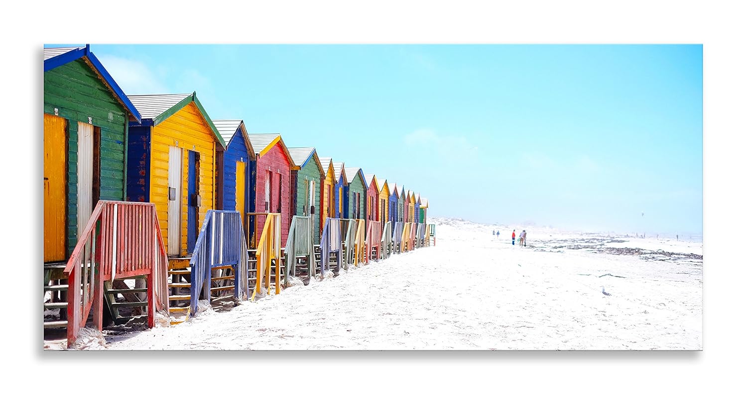 Strand Hutte Leinwand Strand Multi Farbe Panorama Wand Kunst Bild