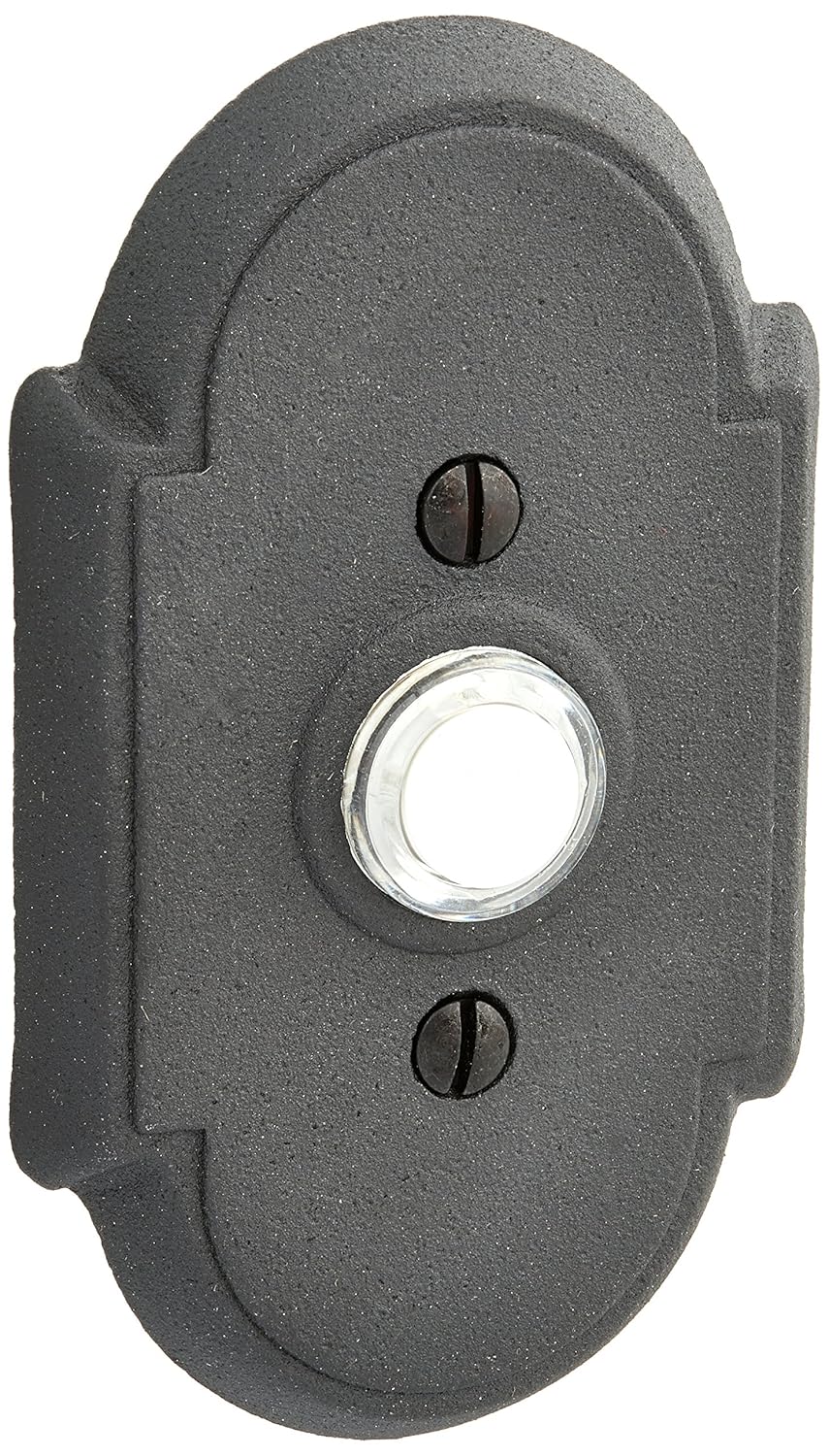 Wrought Steel Colonial Style Buzzer Button In Matte Black. Door Bell