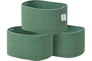 UBBCARE Storage Baskets for Shelves, 15x10x9'' Larger Woven Basket for Storage&Organizing, Cotton Rope Basket Cube Storage Organizer&Shelf Basket, Toy Organizer Storage Basket, Green
