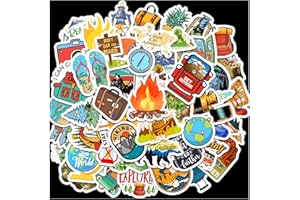 MOSHINING Cool Camping Adhesive Stickers 670 Counts Adventure Hiking Stickers for Adults Birthday Invitations Decorations Party Goodie Gifts Bags Decor School Game Class Rewards Water Bottle Sticker