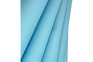 Zhenqing 14CT Aida Cloth - 30x35 Inch Cross Stitch Fabric for Embroidery, Pre-Cut Needlework Material, Acid-Free, Durable Weave(Light Blue)
