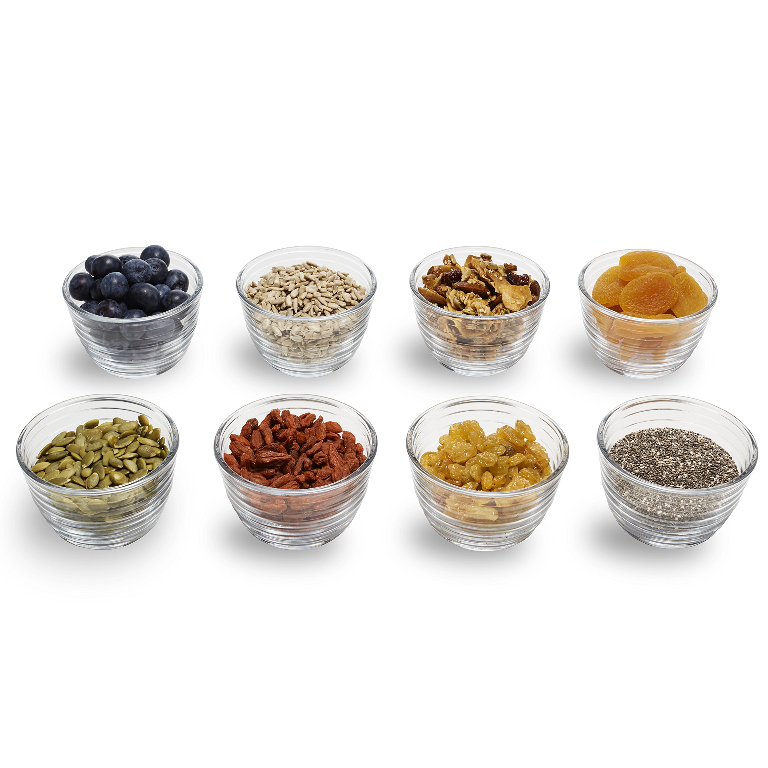 Libbey 8piece Small Glass Bowl Set with Lids 31009512126 eBay