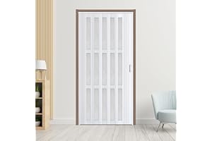 CCBOYSHARDWARE 48X80in Accordion Door,PVC Interior Folding Door for Closet Includes Installation Hardware and Lock, White