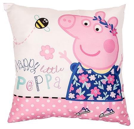 Peppa Pig Happy Square Cushion Amazon Co Uk Kitchen Home
