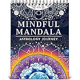Premium Zodiac Mandala Coloring Book for Adults – 50 Astrology Designs – 180gsm Thick Bleed-Proof Paper, Spiral Bound Lay-Flat, Perforated – Frameable Art, Horoscope Gifts for Women, Star Signs