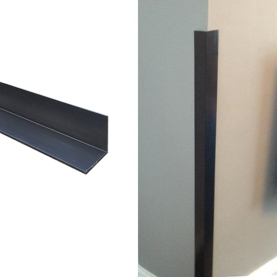 Black Corner Wall Protector Protection Plastic Angle 50mm x 50mm x 1
