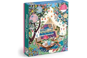 Galison Blooming Escape – 1000 Piece Jigsaw Puzzle Featuring Beautiful Artwork of A Luxurious Camp Scene