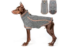 cyeollo Fleece Dog Jacket Coat Lightweight Dog Jackets Reflective Pet Sweater Zip Up Warm Winter Coats for Medium Large Dog Clothes Pet Apparel