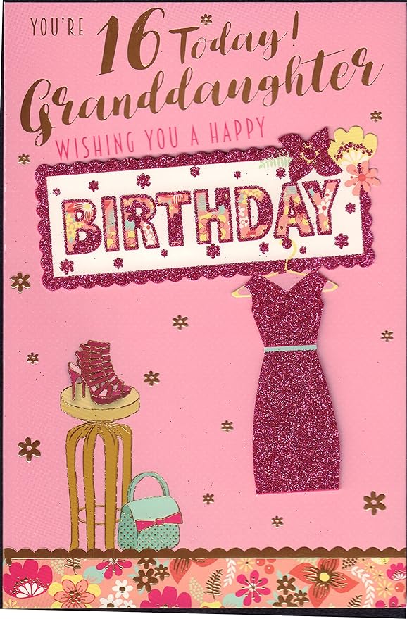 Granddaughter 16th Birthday Card ' You're 16 Today
