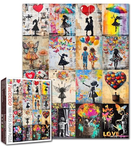 Tucocoo African Girl Graffiti Art Puzzle 1000 Teile – Buntes Erwachsenenpuzzle Für Familie & Deko