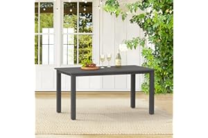 Cozyman 6-Person HDPS Outdoor Dining Table, Weather-Resistant Rectangle Patio Dining Table, 500 LBS Weight Capacity, Outdoor Patio Table for Outside Indoor, Lawn, Garden, and Backyard, Dark Gray