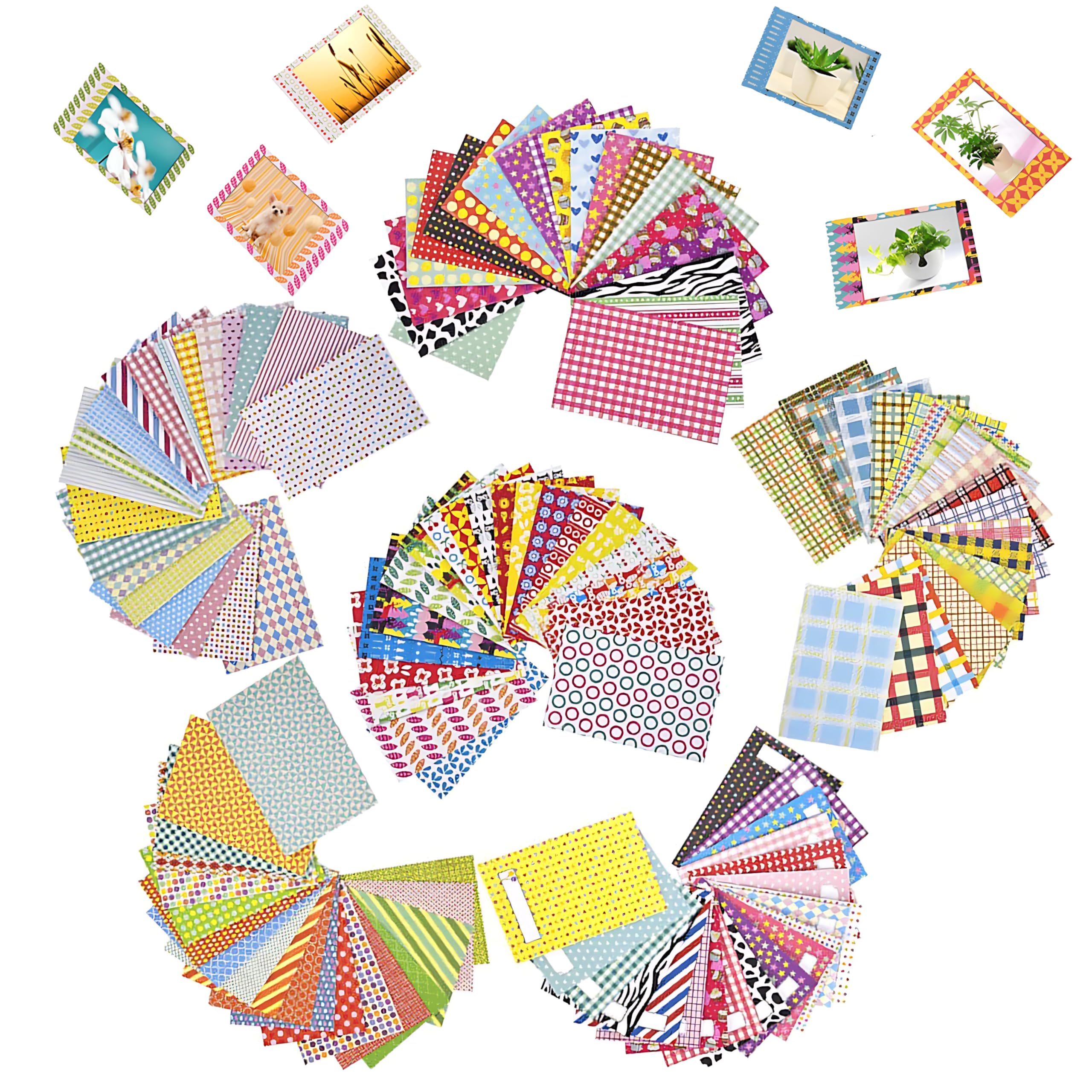 Zhenp Pack of 120 colourful paper photo frames, hanging picture frames, colourful picture frame set, photo film frame stickers, instant camera film frame, for 3-inch photo, instant photo paper frame