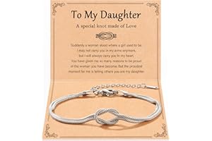 Tarsus Love Knot Daughter Bracelet, Daughter Birthday Mothers Day Christmas Jewelry Gifts for Women Teens Adults