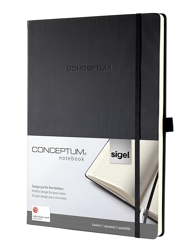 SIGEL CO111 Notizbuch ca. A4, kariert, Hardcover, schwarz, Conceptum - weitere Modelle