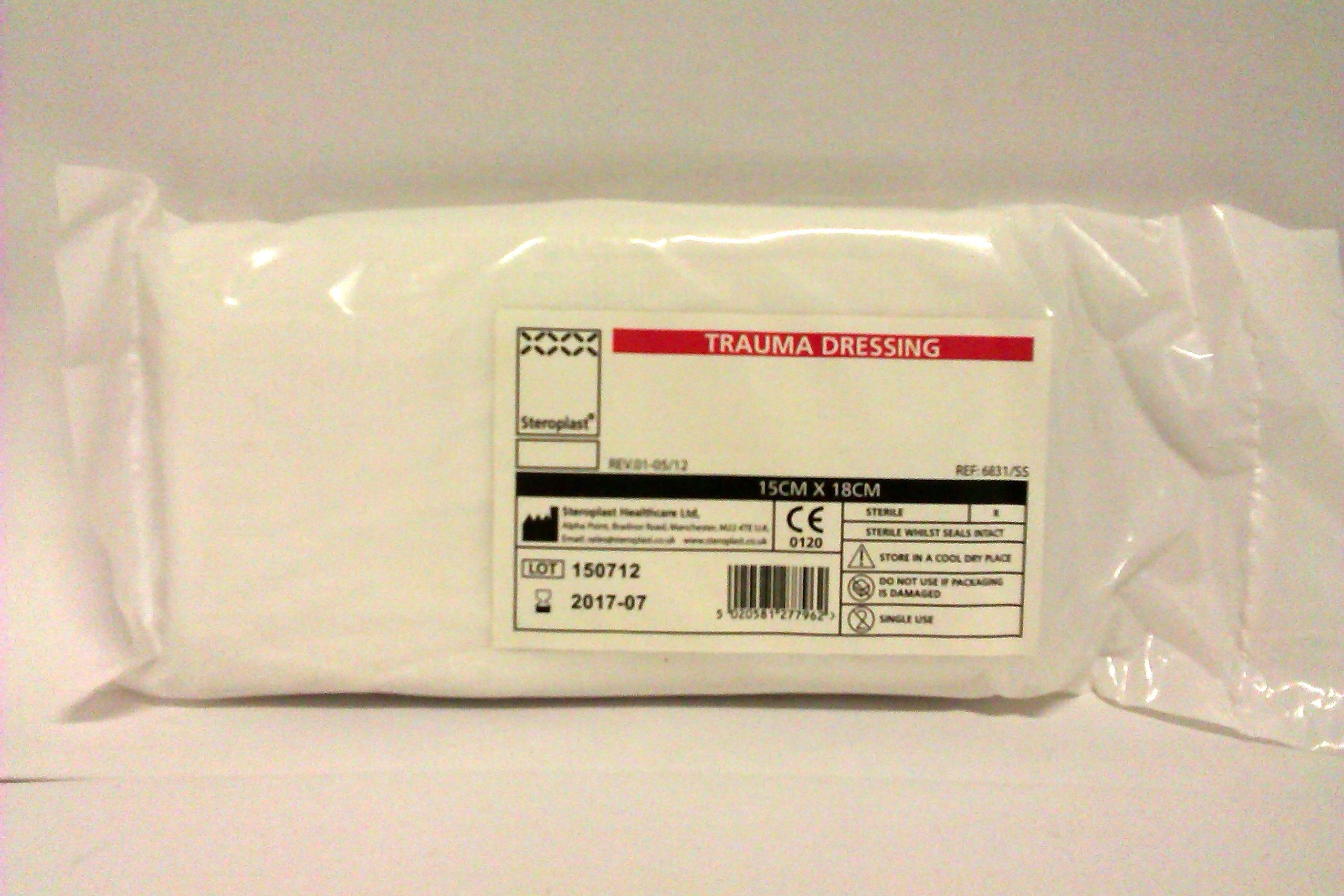 Steroplast Trauma Dressing - Designed for Major Bleed Injuries 15cm x 18cm