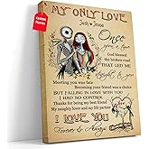 GIFAMI Customized Nightmare Before Romantic Couple Horror Movie Canvas Wall Art Gothic Decor Custom Gifts