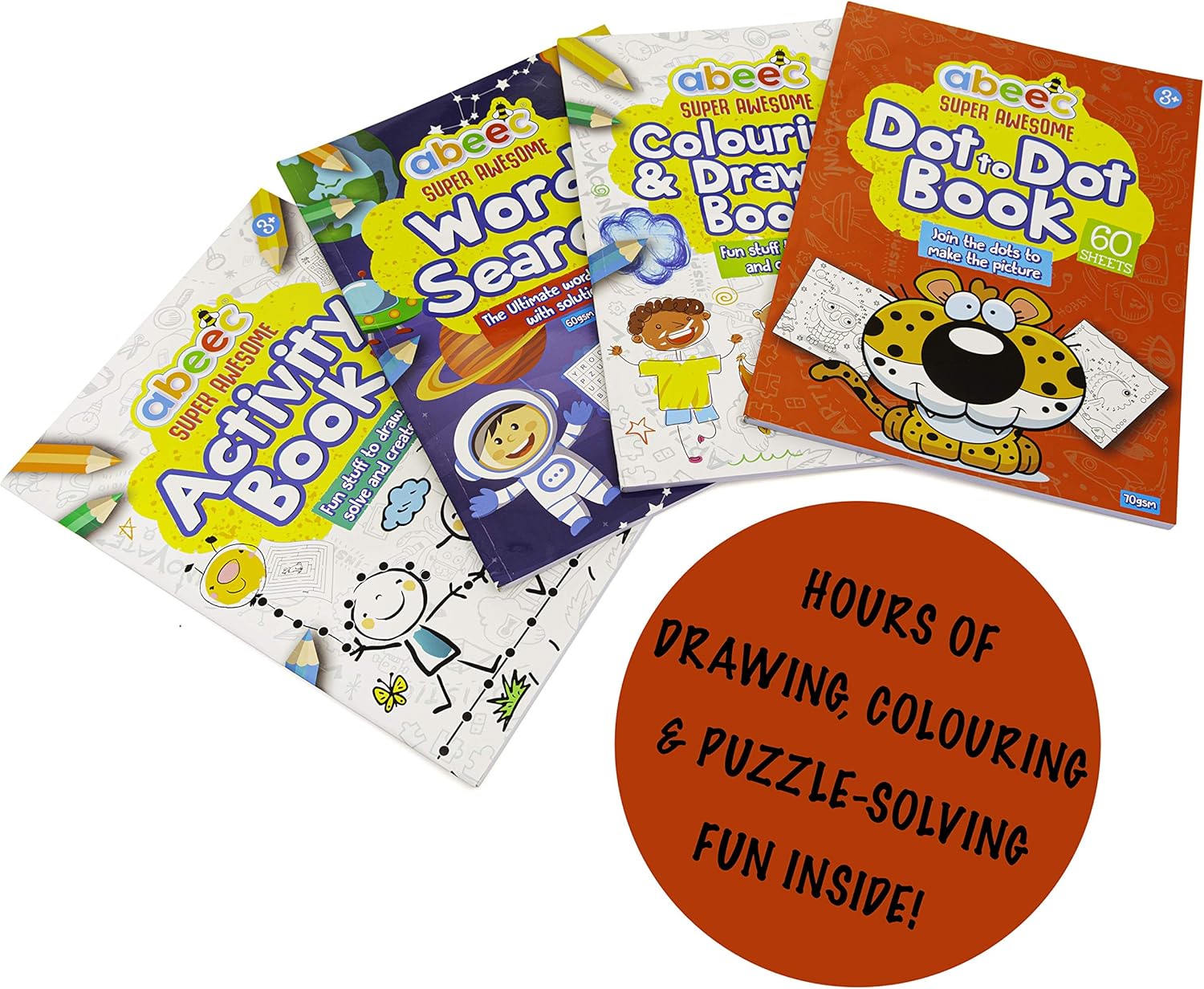 abeec Activity Books for Children, 4 A4 Books Containing: Word Search - Image 3