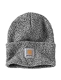 Carhartt Men's Knit Cuffed Beanie, Black/White, One