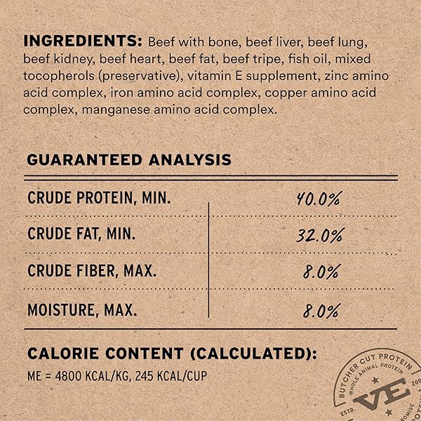 VITAL ESSENTIALS FREEZE DRIED DOG FOOD, RAW BEEF CRUNCHY MINI NIBS | COMPLETE MEAL OR TOPPER | 96% BEEF, ORGANS & BONE | LIMITED INGREDIENT, HIGH PROTEIN, GRAIN FREE DRY DOG FOOD | 14 OZ BAG