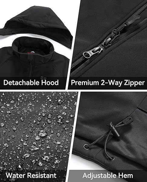 VENTROLLO WOMENS HEATED JACKET WITH 16000 MAH BATTERY, 12 HEATING ZONES, WATER-RESISTANT WINDPROOF SOFT SHELL HEATED COAT WINTER HEATING JACKET FOR WOMEN M