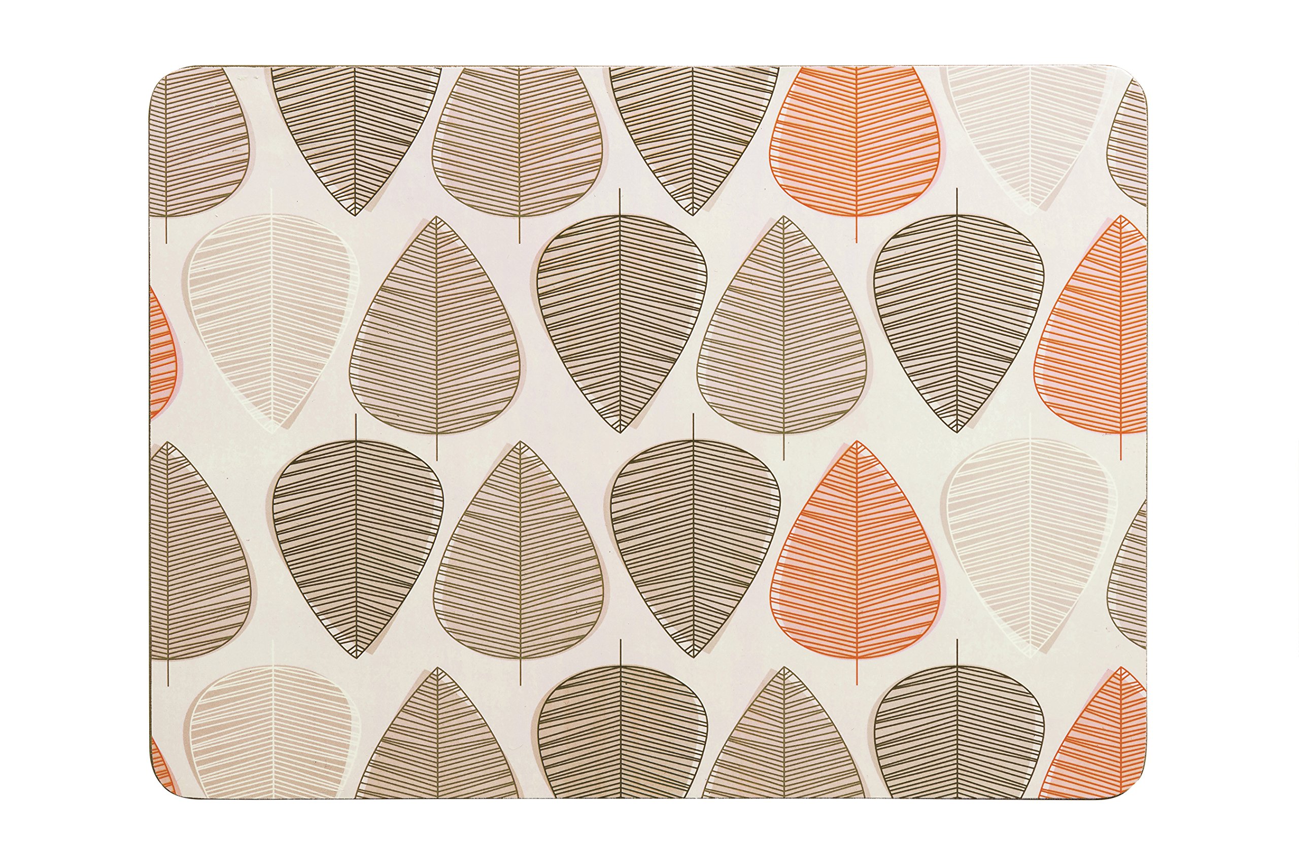 Premier Housewares 1203608 Leaf Placemats - Set of 4, Orange H2 x W29 x D22cm