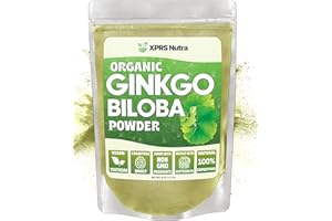 XPRS Nutra Organic Ginkgo Biloba Powder - Gingko Biloba Supplements for Cognition - Vegan Friendly Ginkoba Biloba Organic - Immunity Boosting Ginkgo Biloba Powder (8 oz)