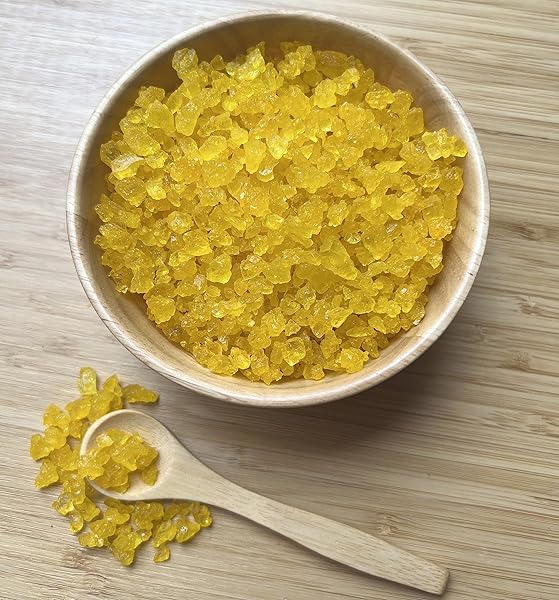 SWEETGLOB OLD FASHIONED MEDIUM ROCK SUGAR CANDY GEMS, LUMP SUGAR ROCK CRYSTALS (2 POUND, YELLOW MANGO)