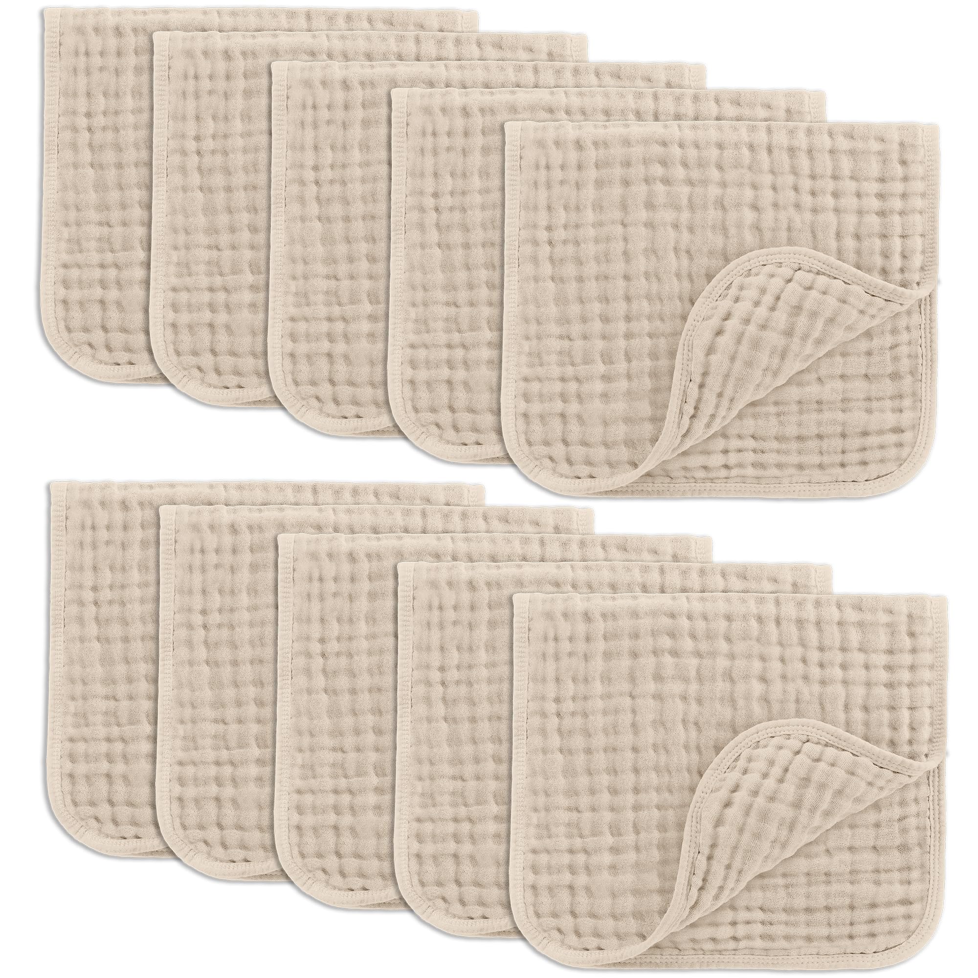 Comfy Cubs Muslin Burp Cloths 20" x 10", Pack of 10