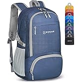 ZOMAKE Lightweight Packable Backpack 30L, Foldable Hiking Backpacks Water Resistant Compact Folding Daypack for Travel(Navy Blue)