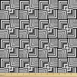 Ambesonne Black and White Fabric by The