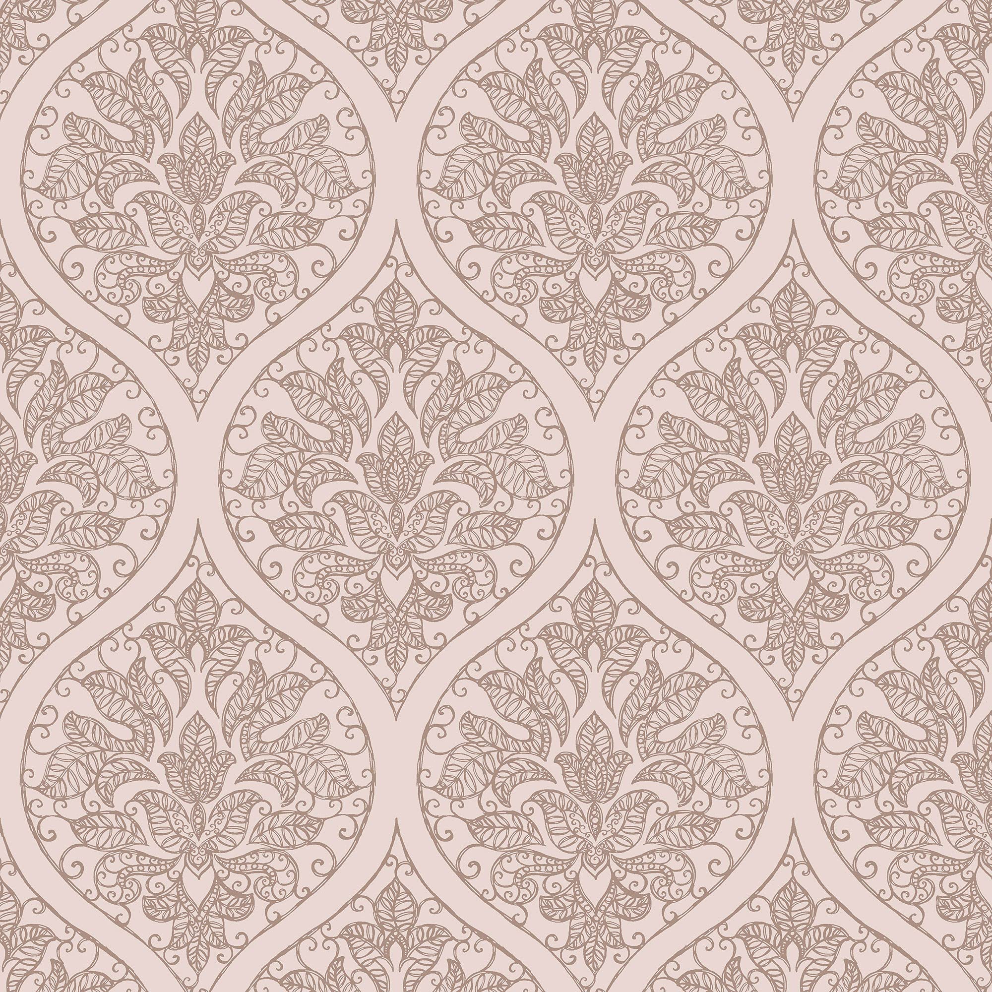 Galerie 7007 Emporium Ogee Wallpaper, Pink/Rose Gold, 10m x 53cm — image 1
