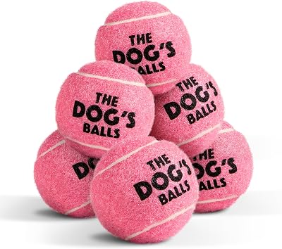 The Dog's Balls Pink Small 6-Pack Dog Tennis Balls - Floats Non-Abrasive