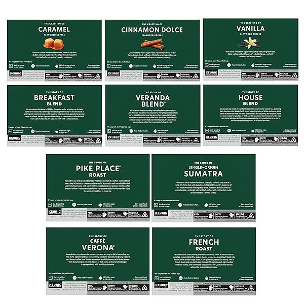 STARBUCKS K-CUP COFFEE PODS, STARBUCKS BLONDE, MEDIUM, DARK ROAST AND FLAVORED HOT OR ICED COFFEE, VARIETY PACK, 40 KEURIG PODS