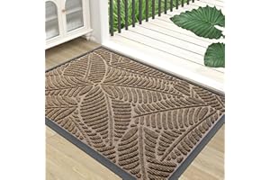 Grandaily Front Door Mat Indoor Outdoor Waterproof Doormat, Non Slip Natural Rubber Welcome Mat, Heavy Duty Durable Super Abs