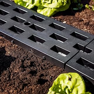 UPP Stabile Garten Wegplatten aus Kunststoff | Wetterfeste und unverwüstliche Beeteinfassungen | Für sicheren Tritt auch auf schwierigem Untergrund [52 x 22 cm, 24 STK.]