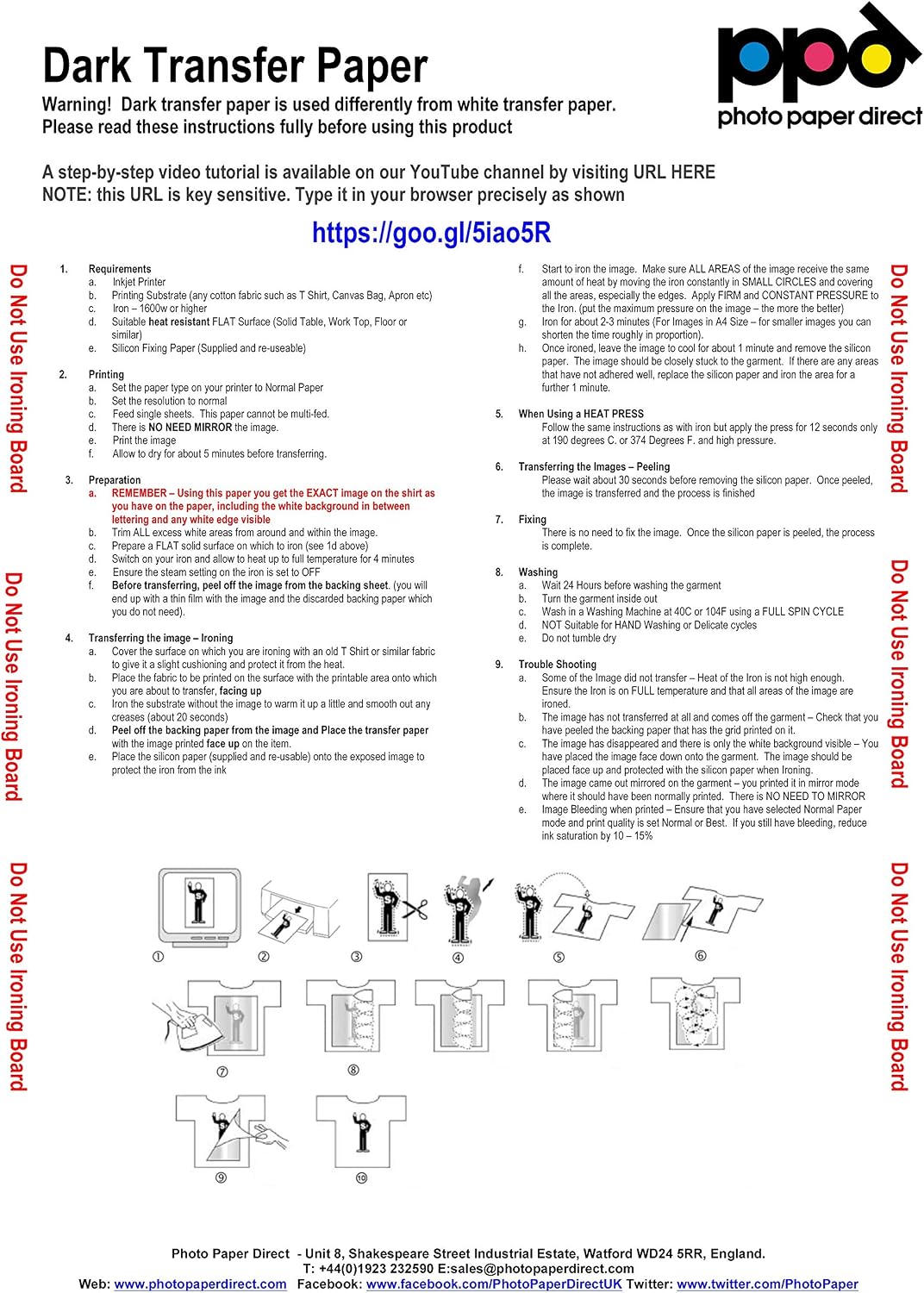 PPD Iron on Transfer Paper for Dark Fabric Compatible with Inkjet Printer, A4 - Image 3